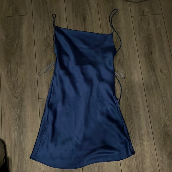 Colbalt Blue Silk Style Dress - Picture 7 of 8